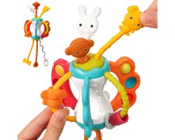 Montessori speelgoed voor baby's van 6-12 maanden, vliegtuig, sensorisch speelgoed, autostoeltje, siliconen, trekkoord, pasgeboren cadeau, 1, 2, 3 jaar oud