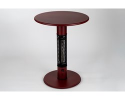 Monti HeatLine Pulse Red - Elektrische terrastafel met heater - 1500W - Tuintafel - Tafelblad Ø60 cm