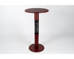 Monti HeatLine Vibe Red - Elektrische statafel terrasverwarmer - 1500W - bartafel - Tafelblad Ø60 cm