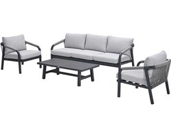 Monti loungeset - 4-dlg. - carbon black - rope taupe - valley sand