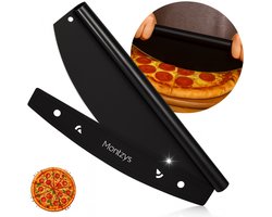 Montzys® Roestvrijstaal Pizzasnijder - RVS Pizzames - Pizza Snijder - Keukengerei & BBQ - Keuken Accessoires - Inclusief Beschermhoes