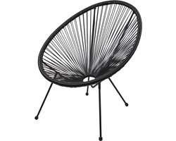 Monza Home® Tuinstoel Acapulco stijl Draadstoel - Loungestoel – Zwart – 1 stuk