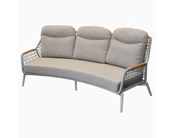 Monza lounge 3-zitsbank aluminium latte