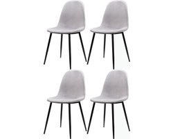 Monza-Stoelen - Set van 4 - Grijs Fluweel