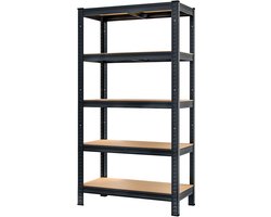 Monzana Opbergrek - Metaal 5 Planken 875kg 180x90x40cm - Zwart