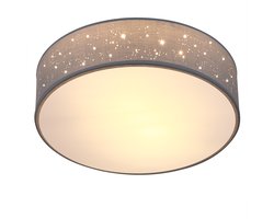 Monzana Plafondlamp - Sterrenhemel Rond 30cm 40 Watt Stof - Grijs