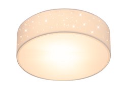 Monzana Plafondlamp - Sterrenhemel Rond 30cm 40 Watt Stof - Wit