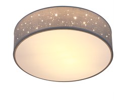 Monzana Plafondlamp - Sterrenhemel Rond 38cm 40 Watt Stof - Grijs