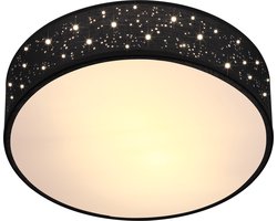 Monzana Plafondlamp - Sterrenhemel Rond 38cm 40 Watt Stof - Zwart