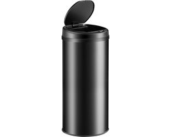 Monzana Prullenbak - Automatisch Rond 50L 31x78cm Display Sensor - Zwart