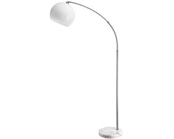 Monzana Retro Design Booglamp - Staande Vloerlamp - Zilver - Opaalwit