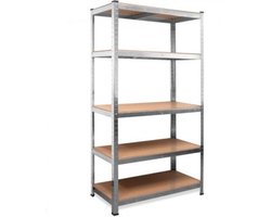 Monzana Stellingkast - Metaal 5 MDF Planken 875kg 180x90x40 - Zilver