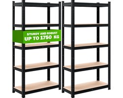 Monzana Stellingkast - Set van 2 180x90x40cm 1750kg - Zwart