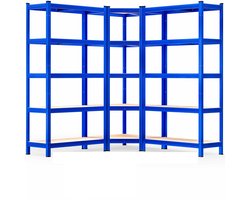 Monzana Stellingkast – Set van 3 Hoek 190x90x40cm - Blauw