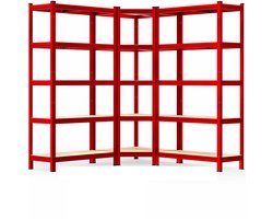 Monzana Stellingkast – Set van 3 Hoek 190x90x40cm - Rood