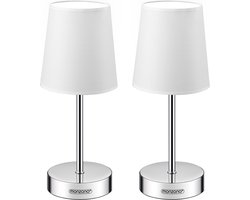 Monzana Tafellamp 2 Stuks – Incl. Lampenkap/ E14/ 32cm - Wit