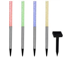 Monzana Tuinlamp - Zonne energie Set van 4 Schemersensor IP44 - Multicolor