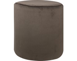 Mood poef hoog-fluweel- bruin- 40x40x40 cm