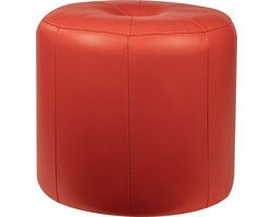 Mood poef hoog- kunstleder- rood- 40x34x40 cm