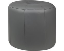 Mood poef hoog-lederlook- grijs souris-40x34x40 cm