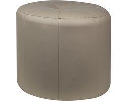Mood poef hoog- lederlook- taupe-40x34x40 cm