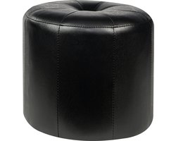 Mood poef hoog-lederlook-zwart-40x34x40cm