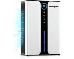 Moodfab H10-2 Pro Luchtontvochtiger - Luchtreiniger - Oplossing tegen hooikoorts - Ontvochtigt tot 1L Per dag - Fluisterstil 30 dB - Herbruikbaar Filter - Energiezuinig - Geschikt voor huis, kantoor, slaapkamer, badkamer, kelder, schuur en zolder