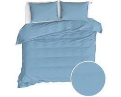 Moodit Dekbedovertrek Frey Stone Blue - Tweepersoons - 200 x 220 cm - Katoen Flanel