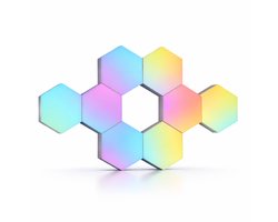MoodLux Hexagon LED Wandlamp RGB - Game Verlichting - Muziek Sync & Ritme - Koppelbare LED Panelen - Upgrade voor je Game Setup - 6 Panelen