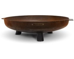 MOODZ Outdoor Living Vuurschaal 60 cm Cortenstaal Feet & Handle - Hoge Kwaliteit 3 mm dik Cortenstaal - 60x60x23.5 cm