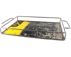 Moogoo Creative Africa - Dienblad 40x30cm - Zwart/Geel - Gemaakt van gerecyclede olievaten