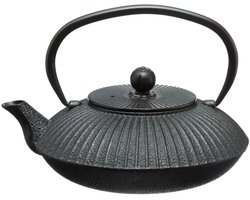 Mooie Cast-Iron Theepot - Luxe afwerking - Prachtige gietijzeren theepot - Zwart 0.8L
