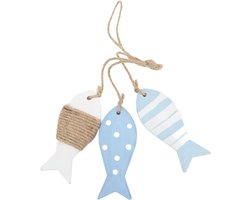 Mooie Houten Vissen Wanddecoratie voor Nautische Interieur, Vintage Strandthema Wandkunst en Decoratieve Ornamenten