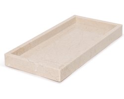 MOOISA - Dienblad - Marmer Tray Beige 15x30cm - rond marmer dienblad - vierkant marmer dienblad - decoratie schaal - tapasplank - serveerplank