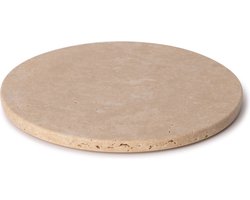 MOOISA - Dienblad rond - Travertine Ø20cm - rond marmer dienblad - vierkant marmer dienblad - decoratie schaal - tapasplank - serveerplank