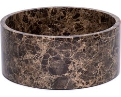 Mooisa Fruit Schaal Rond Bruin Marmer Dark Emperador Ø24 cm