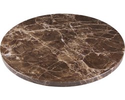 MOOISA - Marmer - dienblad - bruin marmer - Ø30cm - rond marmer dienblad - vierkant marmer dienblad - decoratie schaal - tapasplank - serveerplank