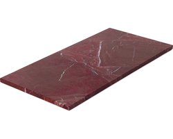 MOOISA - Marmer - dienblad rechthoek L - rood marmer - 20x40cm - rond marmer dienblad - vierkant marmer dienblad - decoratie schaal - tapasplank - serveerplank