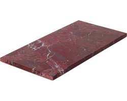 MOOISA - Marmer - dienblad rechthoek M - rood marmer - 15x30cm - marmer dienblad - vierkant marmer dienblad - decoratie schaal - tapasplank - serveerplank