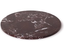 MOOISA - Marmer dienblad rond 30cm rood - MOOISA - marmer - Ø30cm - rond marmer dienblad - vierkant marmer dienblad - decoratie schaal - tapasplank - serveerplank