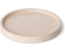 MOOISA - Marmer dienblad rond met rand beige - Tray Ø30cm - MOOISA - rond marmer dienblad - vierkant marmer dienblad - decoratie schaal - tapasplank - serveerplank