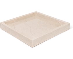 MOOISA - Marmer - Marmer beige dienblad - tray 30x30cm - rond marmer dienblad - vierkant marmer dienblad - decoratie schaal - tapasplank - serveerplank