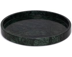 MOOISA - Marmer - Marmer dienblad met rand groen - Tray Ø30cm - rond marmer dienblad - vierkant marmer dienblad - decoratie schaal - tapasplank - serveerplank