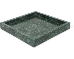 MOOISA - Marmer - Marmer groen dienblad - tray 30x30cm - rond marmer dienblad - vierkant marmer dienblad - decoratie schaal - tapasplank - serveerplank