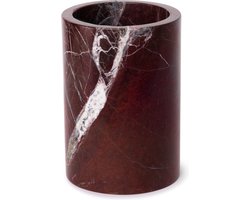 MOOISA - Marmer wijnkoeler/vaas rood - marmer vaas - marmer wijnkoeler - Ø12x18cm - wijnhouder - rond marmer dienblad - vierkant marmer dienblad - decoratie schaal - tapasplank - serveerplank
