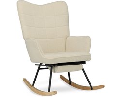 Mooiys Verzorgingsstoel - Schommelstoel - Relaxstoel babykamer - Voedingsstoel - Cremé