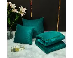 Mookes 2 In 1 Sierkussens Kussendeken Zacht Fleece En Ruimtebesparend Geschikt Voor Thuis autoreizen Picknick Hotel Camping Green