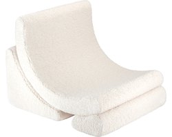Moon chair teddy stof cream white