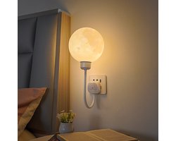 Moon Light, Moon Lamp, 3D Moon Lamp, Bedside Moon Lamp, Compact Night Lamp, Timable Moon Lamp, 3 Color Changing Lamp, Bedside Night Light, for Bedside, Desk, Children's Room