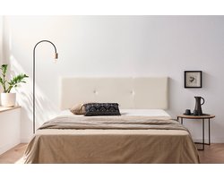 Moonia Gestoffeerd Hoofdbord - Kunstleer - Beige - Modern en Duurzaam - 130x50x5 cm - Inclusief Muurschroeven